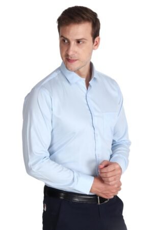 APPLECROSS Men’s Solid Formal Shirt – Tailored Fit | Blanded Cotton Fabric lv48